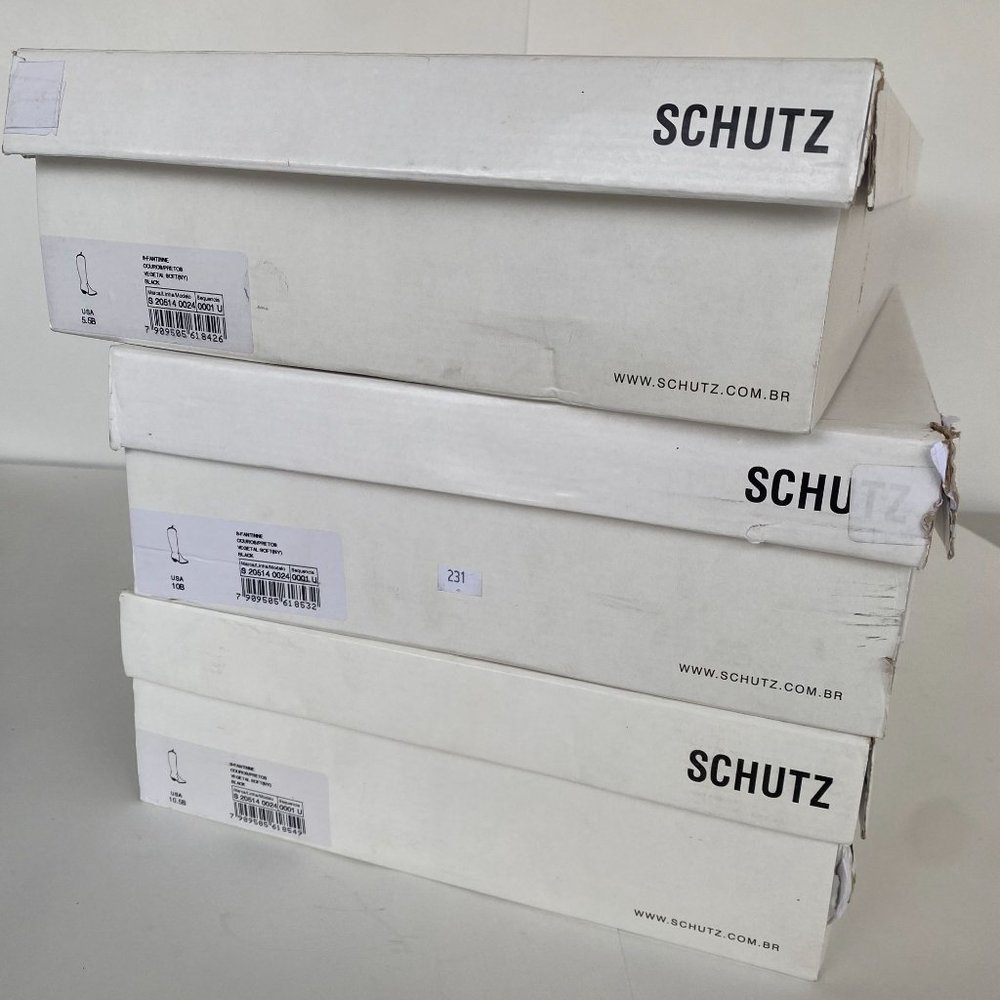 NIB SCHUTZ FANTINNE TALL LEATHER WESTERN BLACK BOOTS - Picture 9 of 9